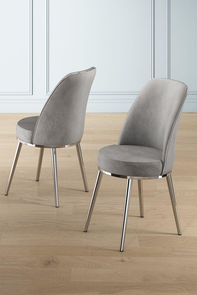 Hanah Home Pefa set stolica, 45x91x42 cm, 4 dijela, srebrno-siva boja