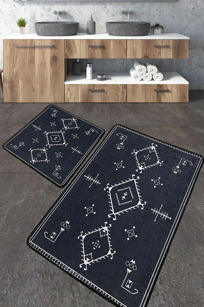 L'essentiel Maison Set od 2 kupaonska tepiha Tamno siva