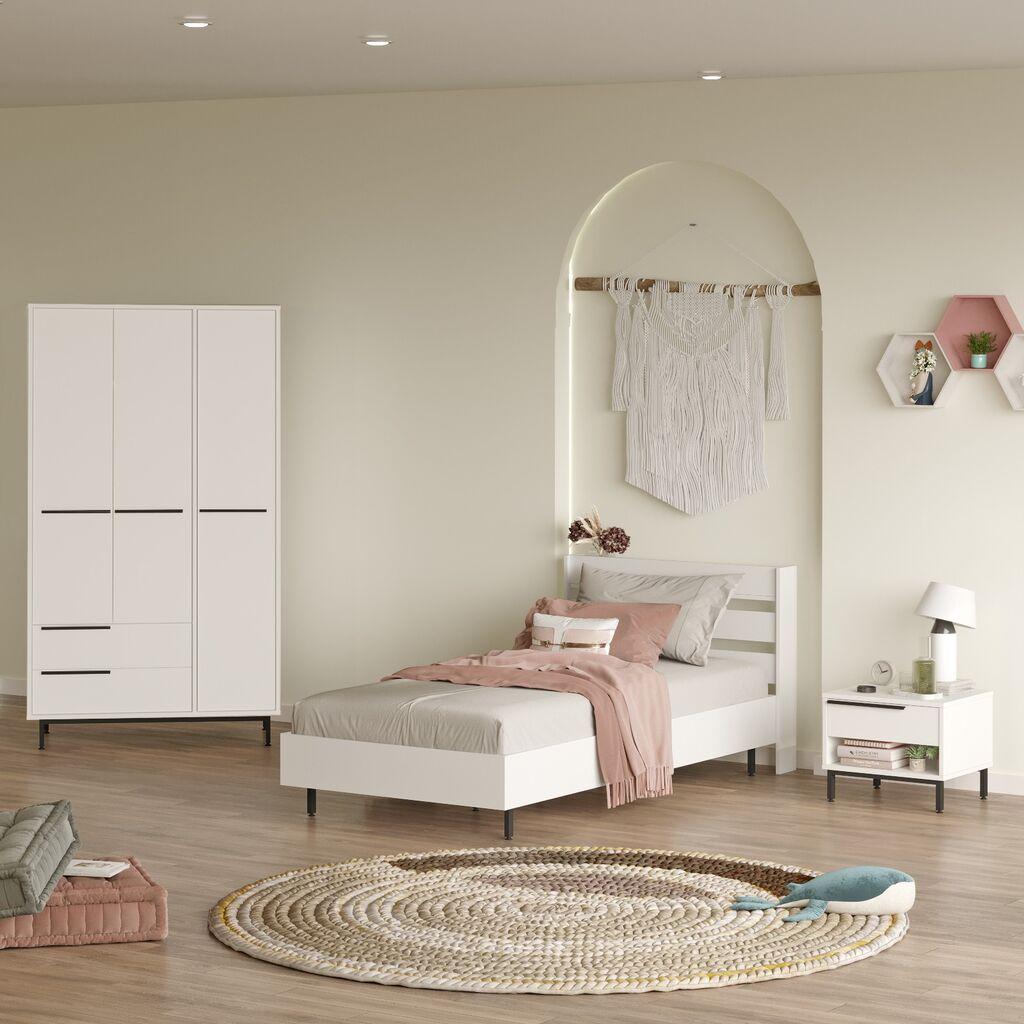 Hanah Home Spavaća soba set za tinejdžere ON23-W, Bijela