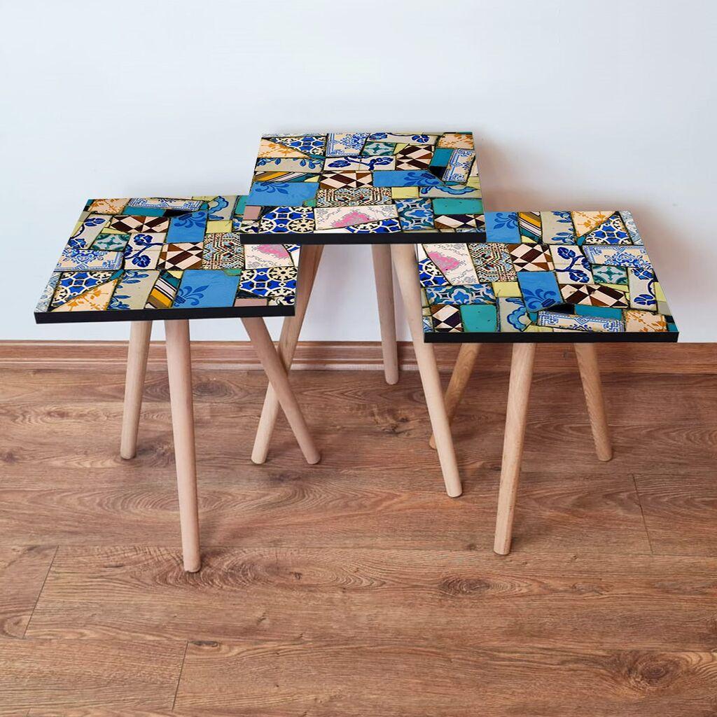 Hanah Home set stolića za kafu 3Shp25, 3 dijela, šareni