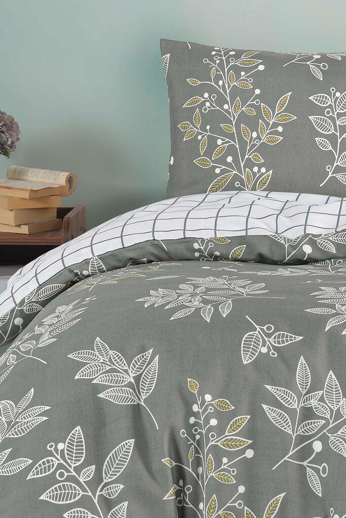L'essentiel Maison Set posteljine Double LineLeaf, 200x220 cm, Maslina