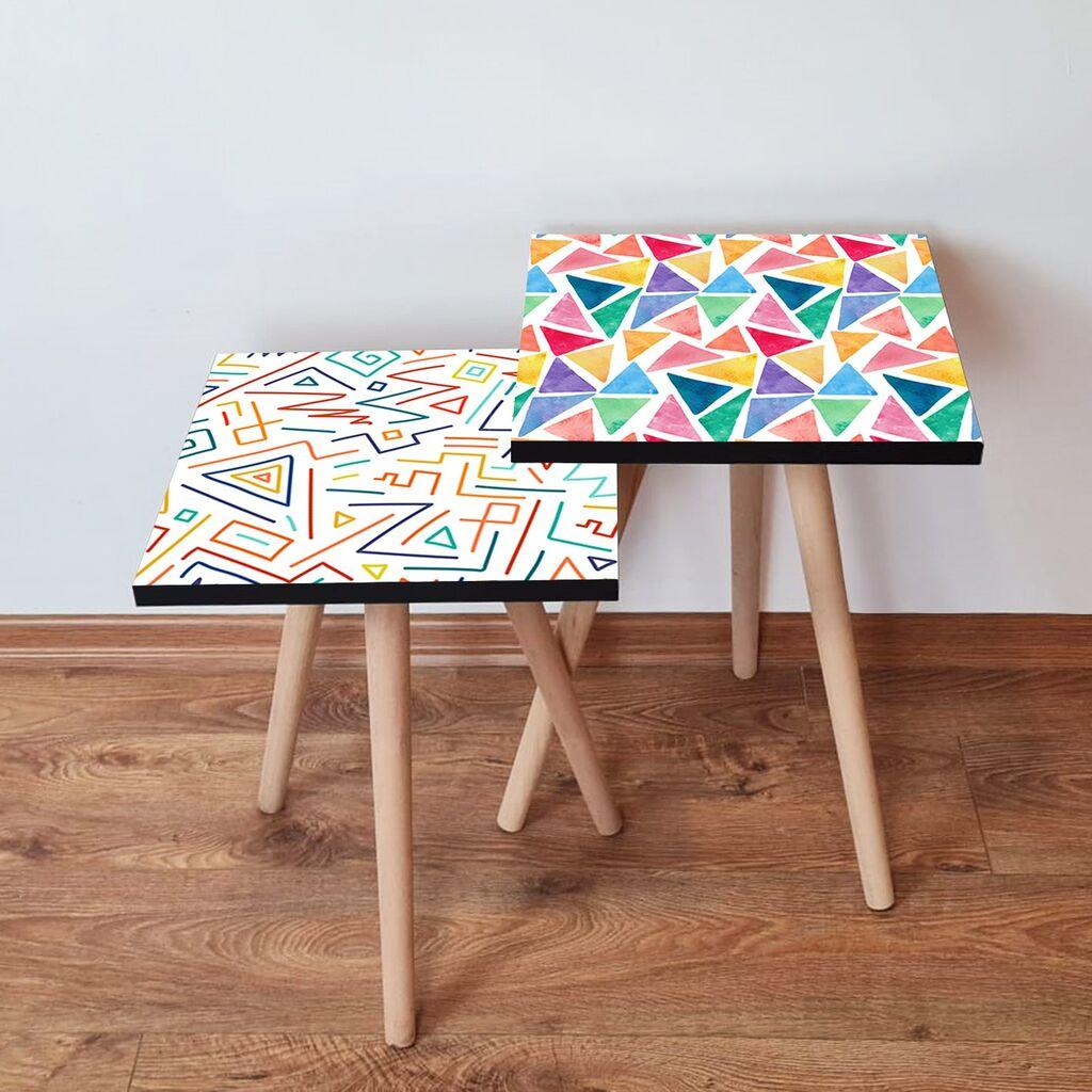 Hanah Home set stolića za kafu 2Shp246, 2 dijela, šareni
