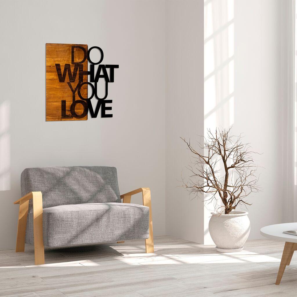 Wallity Zidna dekoracija Radi ono što voliš, 54x58 cm, Crna