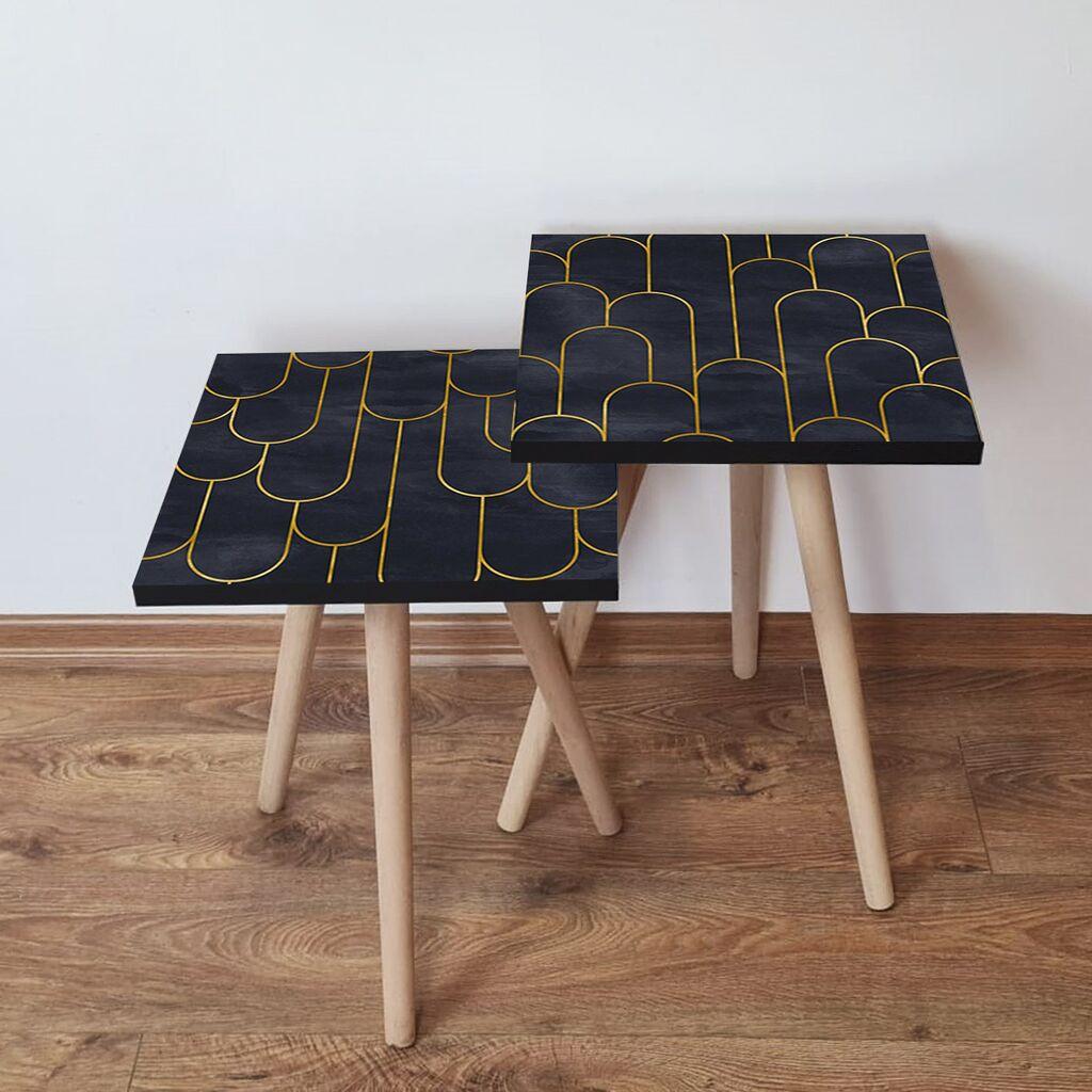 Hanah Home 2SHP155 Pomoćni stolić, 2 dijela, Teget