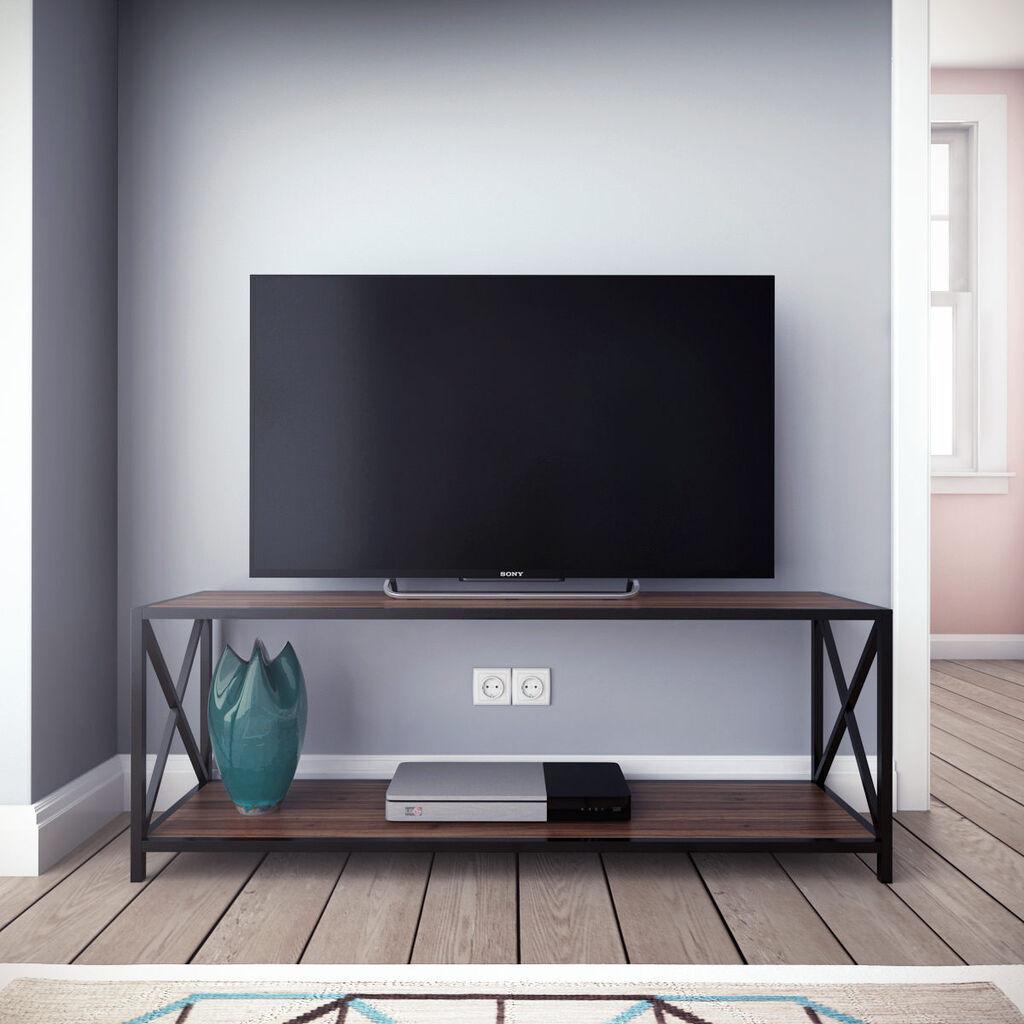 Hanah Kućna TV komoda Xena, 120x45.7x33 cm, Smeđe-crna