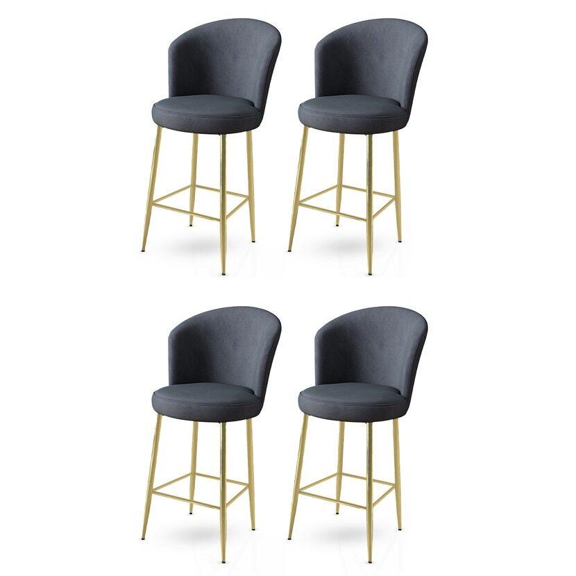 Hanah Home set barskih stolica Fora, 4 dijela, antracit-zlatna