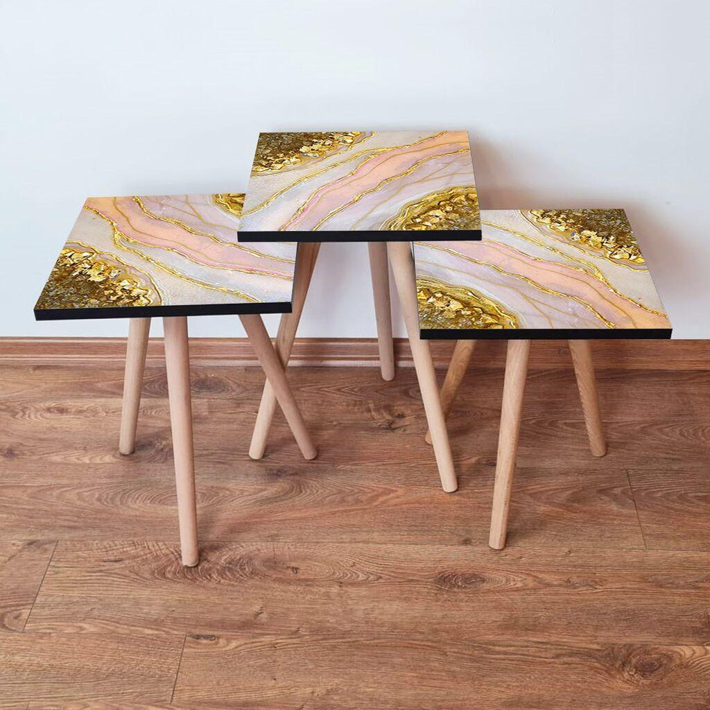 Hanah Home set stolića za kafu 3Shp113, 3 dijela, šareni
