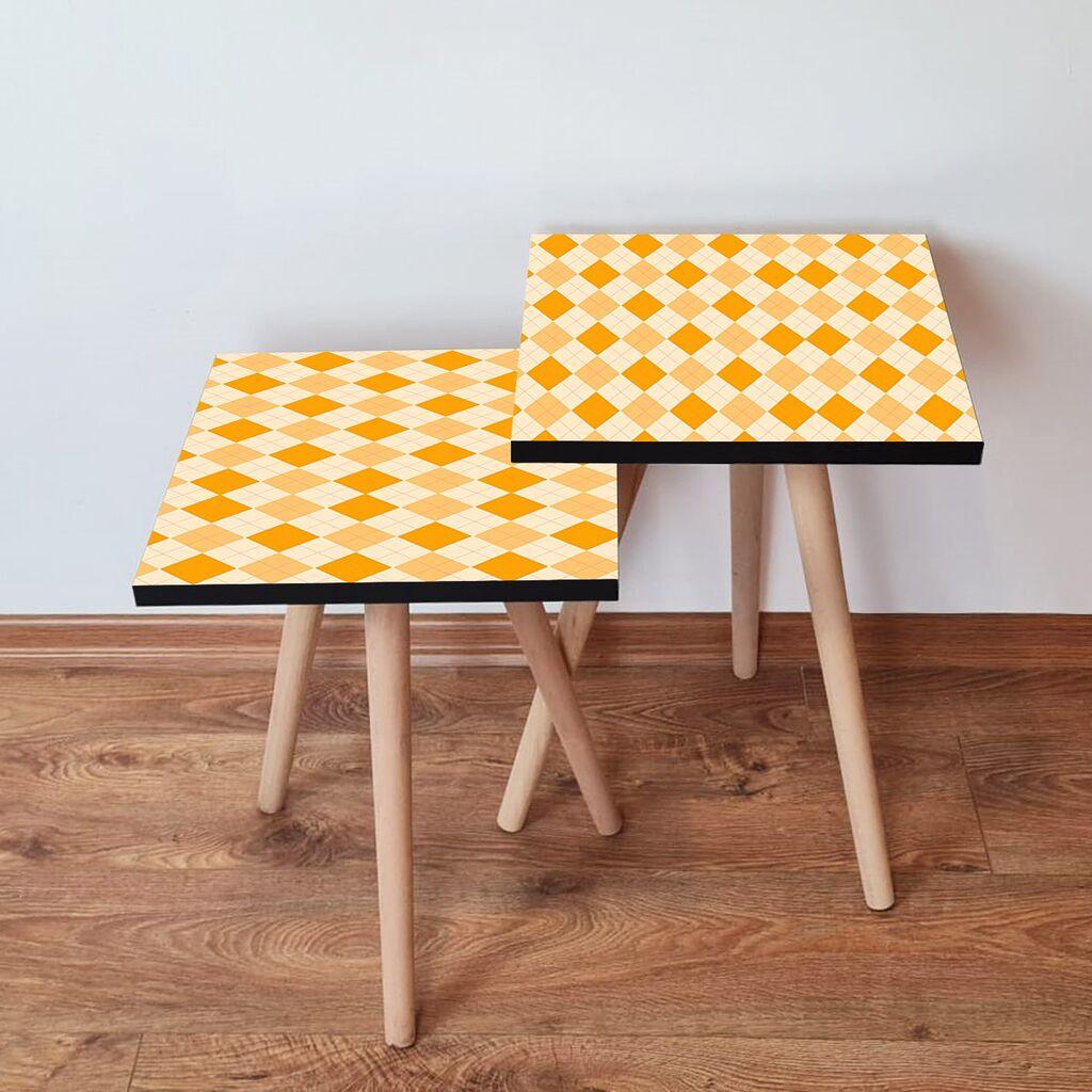 Hanah Home set stolića za kafu 2Shp431, 2 dijela, šareni