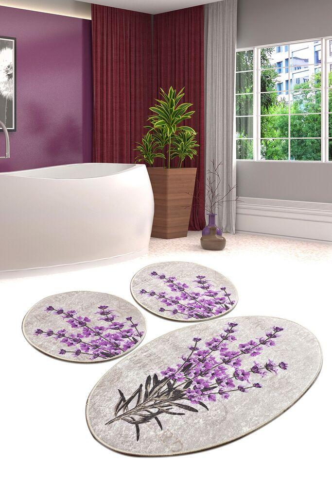 L'essentiel Maison Otirač za kupatilo lavanda, 3 komada, bež-ljubičasta