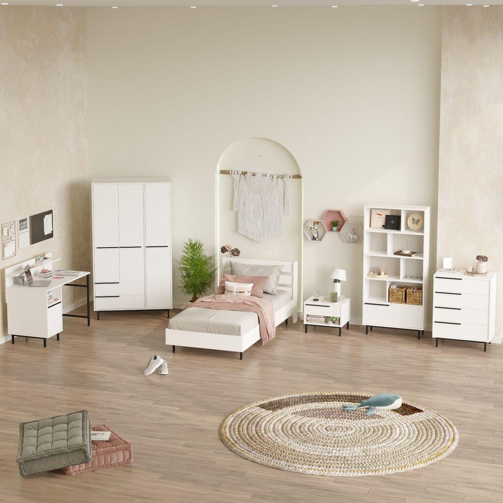 Hanah Home Spavaća soba set za tinejdžere ON26-W, Bijela