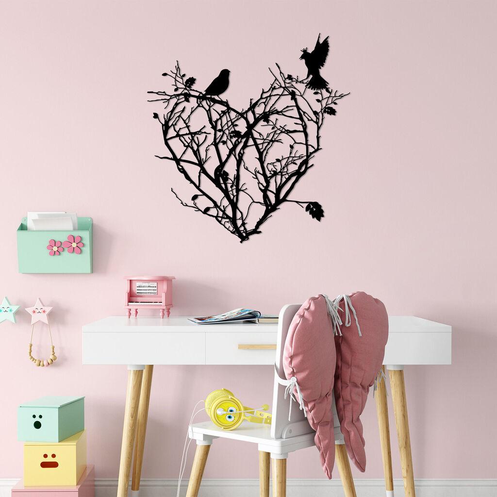 Wallity Zidna dekoracija Grm ognjište - 468, 67 x 70 cm, Crna