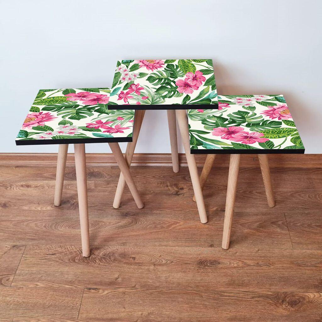 Hanah Home set stolića za kafu 3Shp97, 3 dijela, šareni