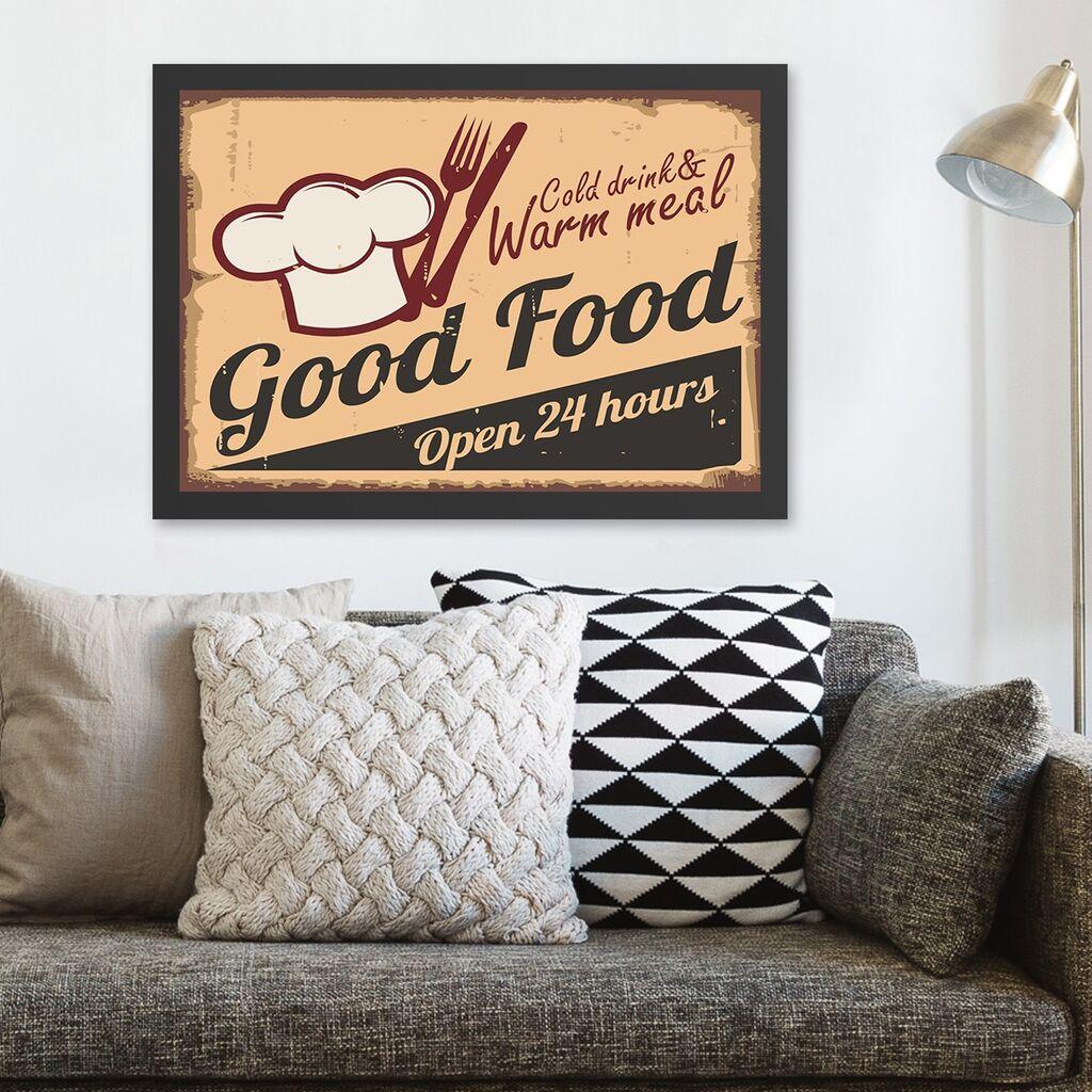 Wallity Uokvirena slika Dobra hrana, 35x45 cm