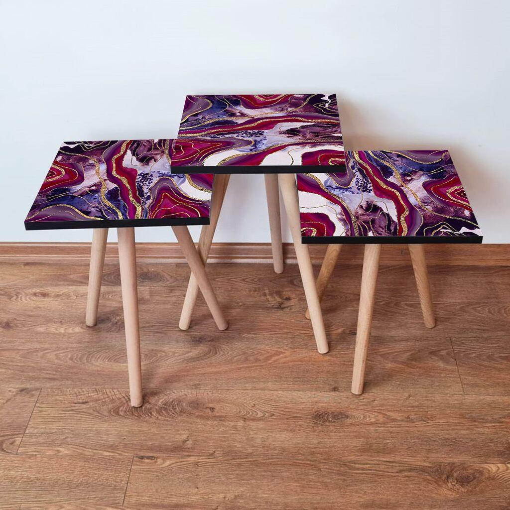 Hanah Home set stolića za kafu 3Shp249, 3 dijela, šareni