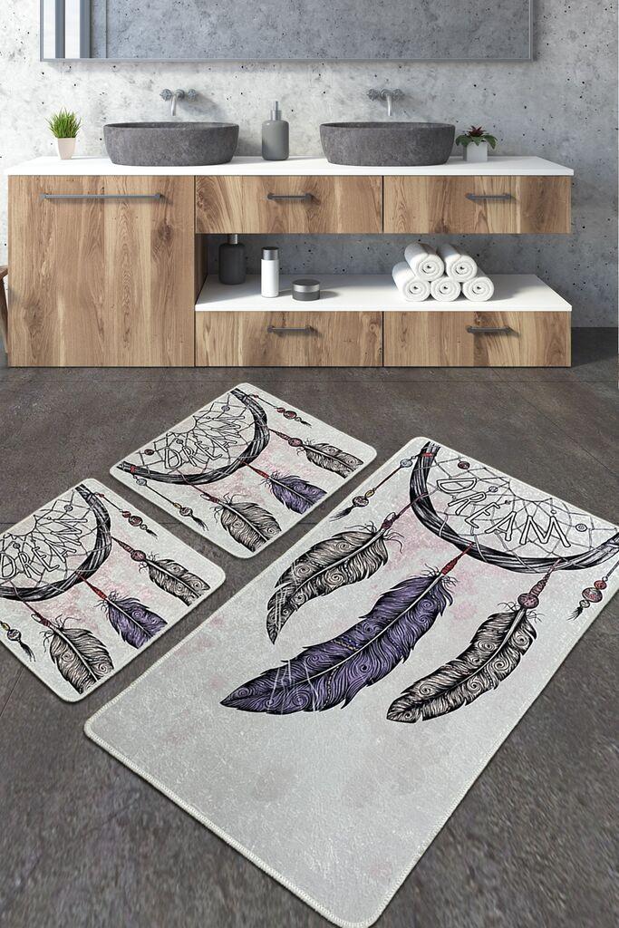 L'essentiel Maison Set od 3 kupaonska tepiha Colorful
