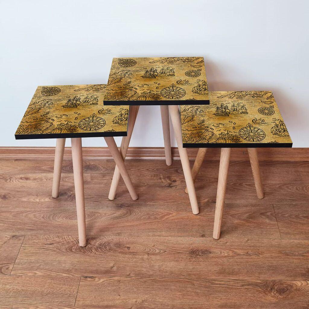 Hanah Home set stolića za kafu 3Shp145, 3 dijela, šareni