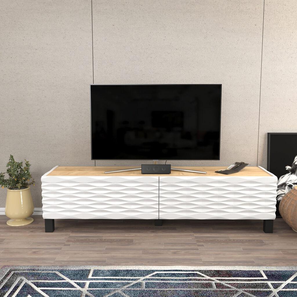 Hanah Home TV ormarić Lerze, 149.2x35x38 cm, Bijelo-smeđa
