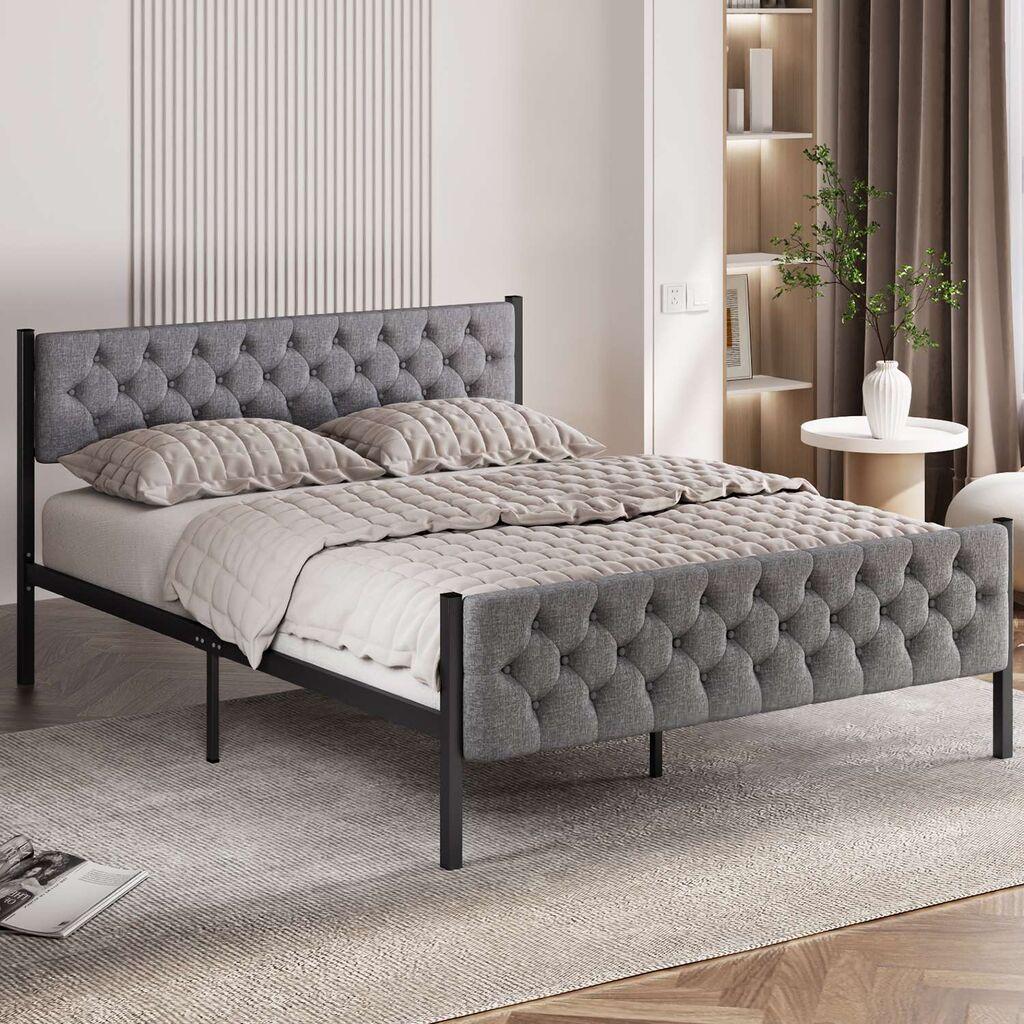 Hanah Home krevet u francuskom stilu, 140x88x190 cm, siva