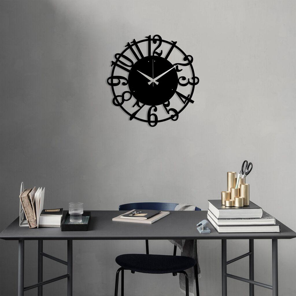 Zidni sat Wallity, 48 x 48 cm, crni