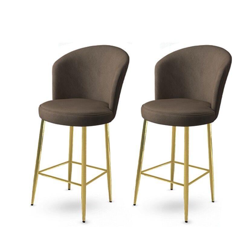 Hanah Home set barskih stolica Fora, 2 dijela, smeđe-zlatna