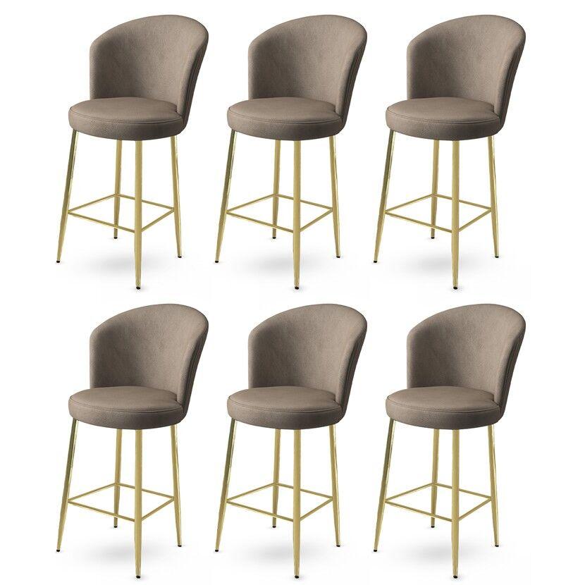Hanah Home set barskih stolica Fora, 6 dijelova, bež-zlatna