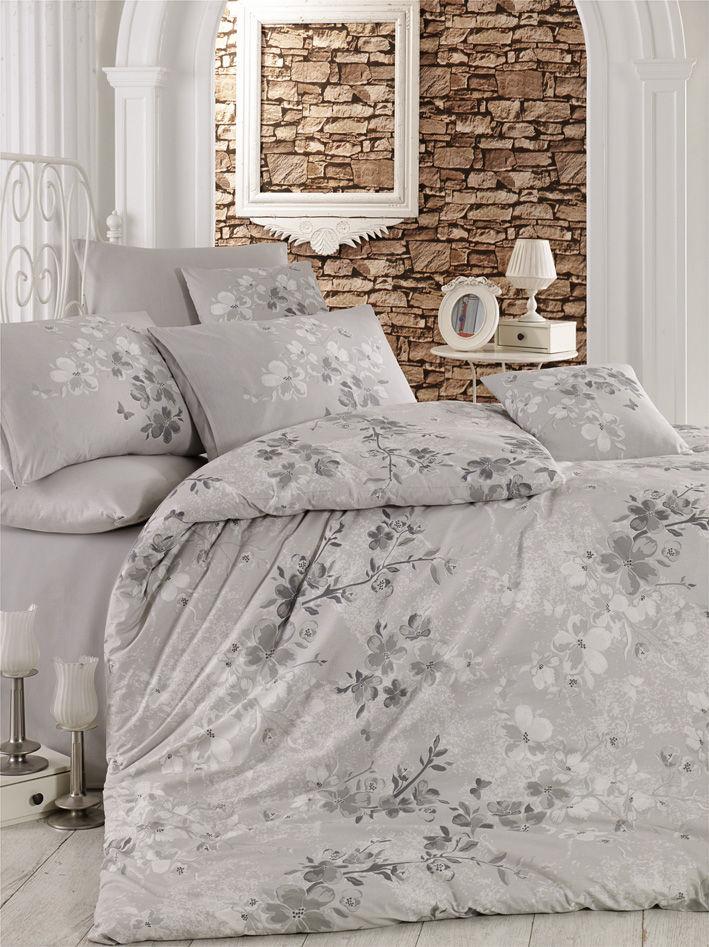 L'essentiel Maison set posteljine Elena, 160x220cm, svijetlo siva