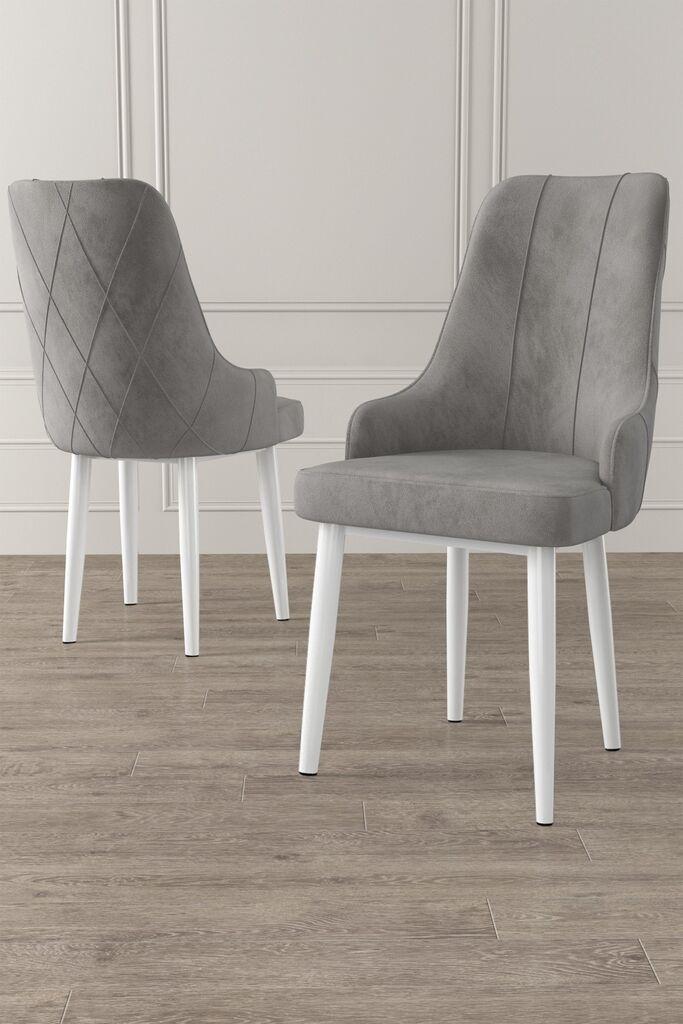 Hanah Home Trex set stolica, 46x95x42 cm, 6 dijelova, sivo-bijela