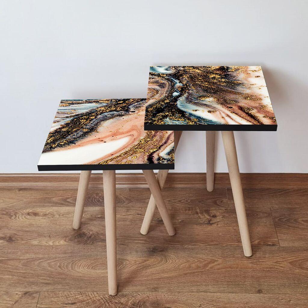 Hanah Home set stolića za kafu 2Shp319, 2 dijela, šareni
