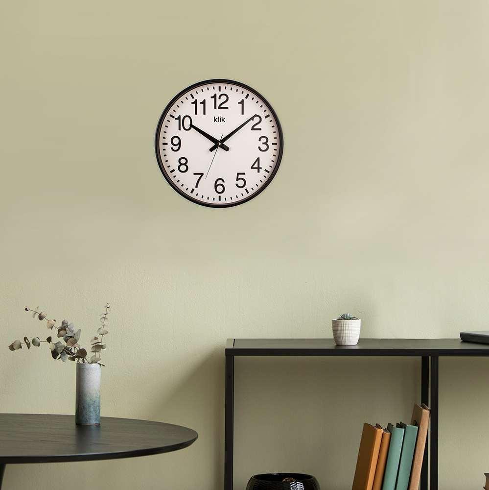 Zidni sat Wallity Simplex, 38x38 cm, crni