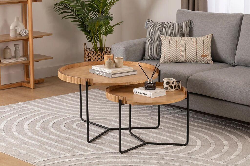 Hanah Home Mandy set klub stolića, 2 dijela, 80x51x80 i 60x41x60 cm, Smeđa