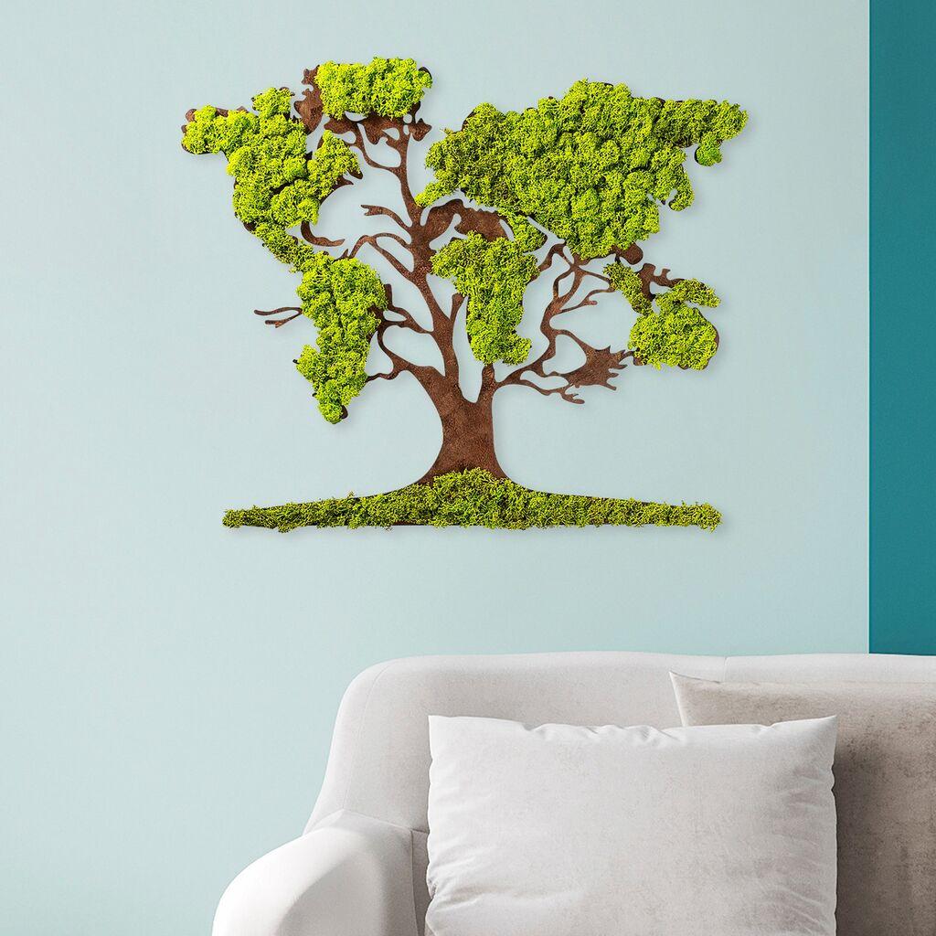 Wallity Zidna dekoracija Drvo 2, 71x1x59 cm, Zelena