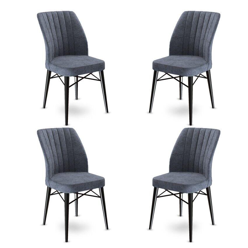 Hanah Home Flex set stolica, 45x93x42 cm, 4 dijela, antracit-crna