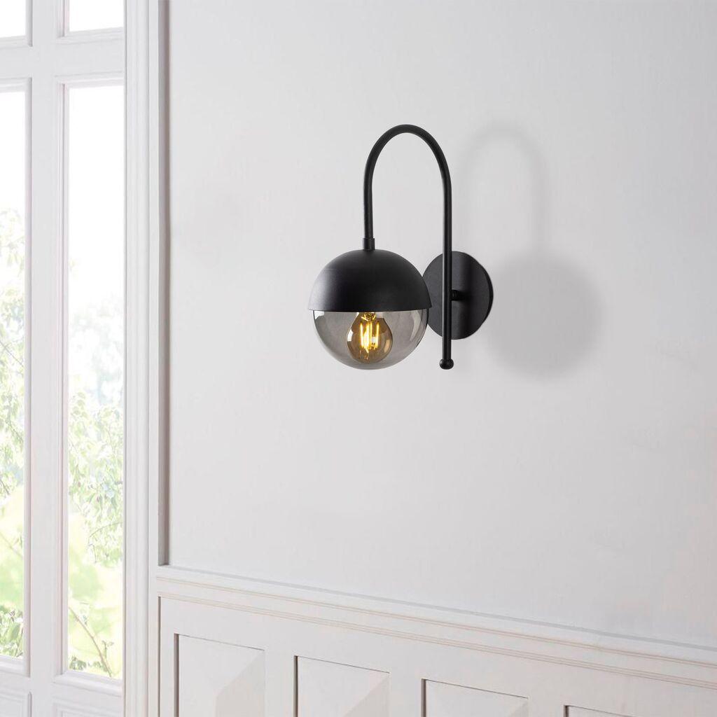 Opviq Zidna lampa E27 Grlo, Crno-siva