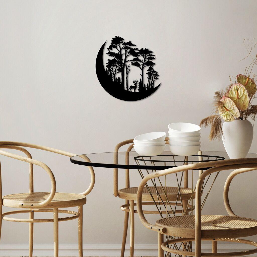 Wallity Zidna dekoracija Divlja priroda 1 - M, 50 x 50 cm, Crna