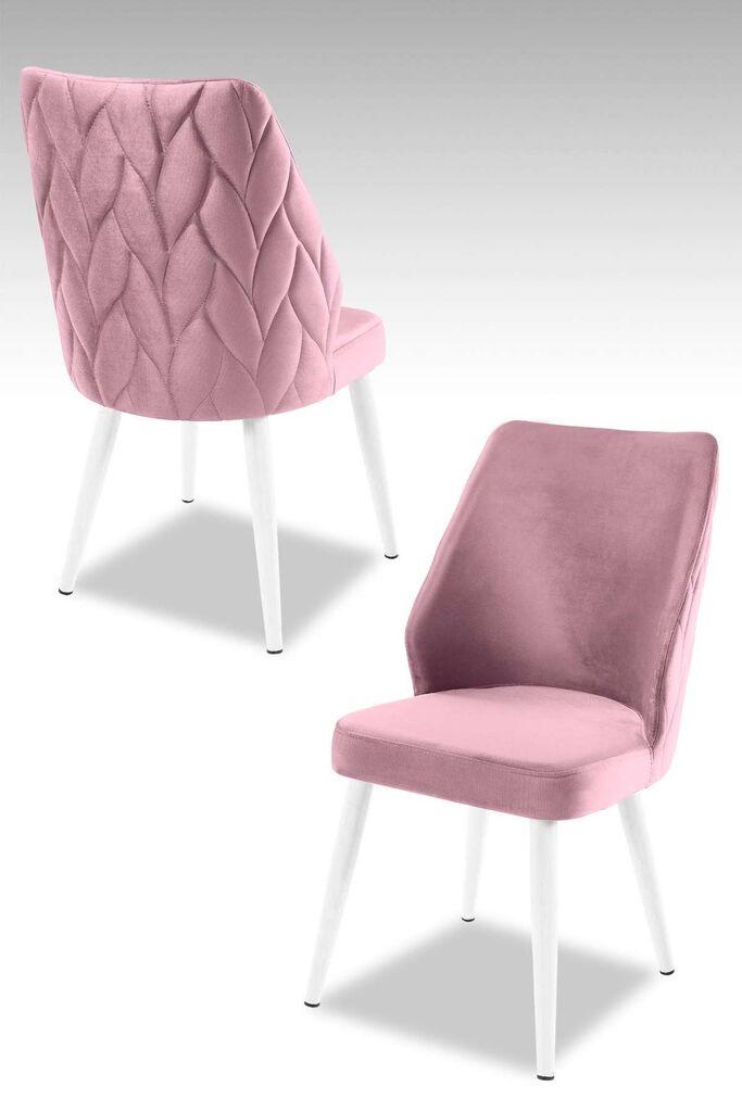 Hanah Home set puf fotelja, 48x90x43 cm, 4 dijela, srebrno-ljubičasta