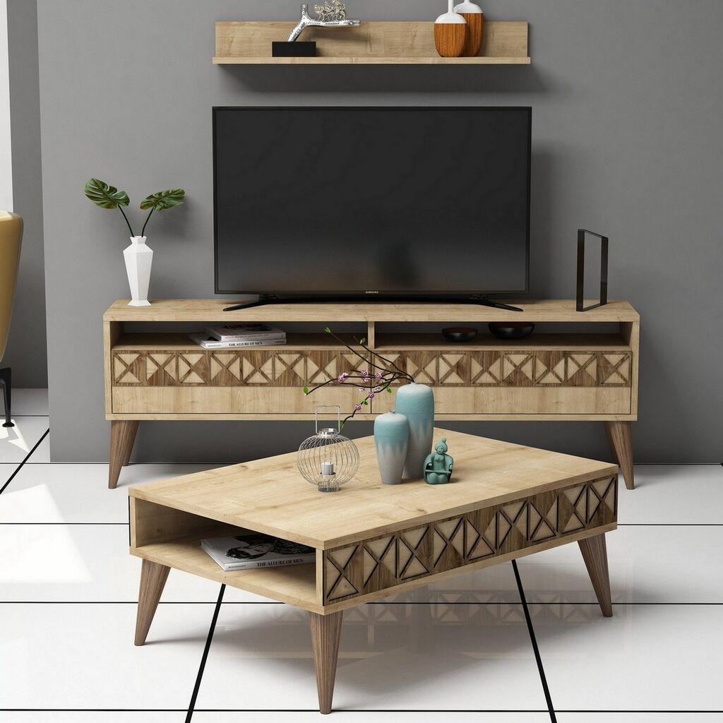 Hanah Home Set namještaja za dnevni boravak Line, 3 dijela, Hrast