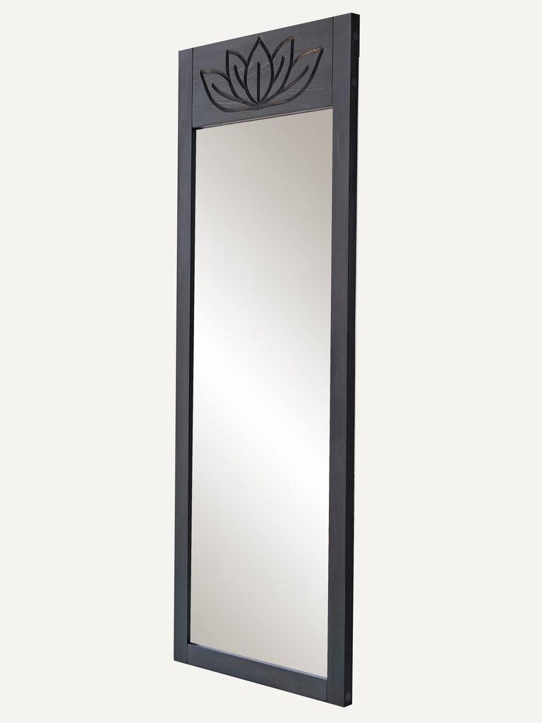 Hanah Home Lotus samostojeće ogledalo, 55x155x2 cm, crno
