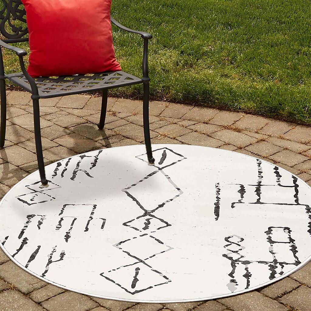 Conceptum Hypnose tepih Woobtny0190, O60cm, bijeli