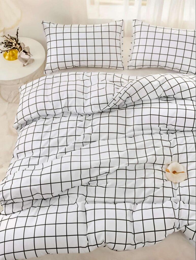 L'essentiel Maison set posteljine Double Plaid, 200x220 cm, bijela
