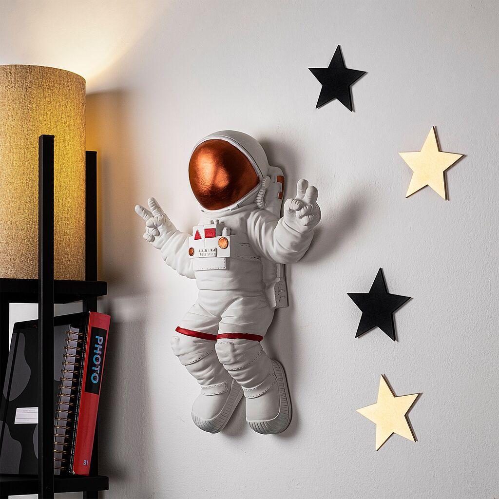 Wallity Zidna dekoracija Peace Sign Astronaut-3, 35cmx47cmx10cm, Bijela