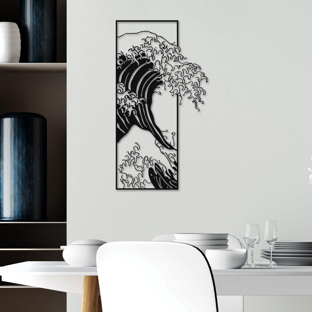 Wallity Zidna dekoracija Valovi 3, 34x62 cm, 1,5 mm, Crna