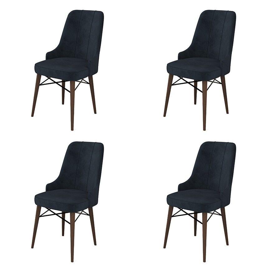 Hanah Home Pare set stolica, 46x94x46 cm, 4 dijela, antracit-smeđa