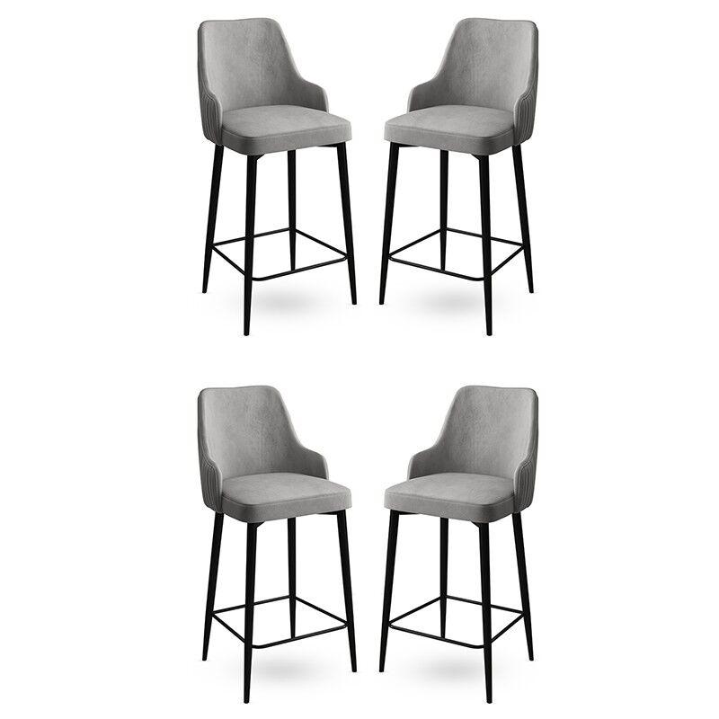 Hanah Home Set barskih stolica Enox, 4 dijela, Sivo-crna