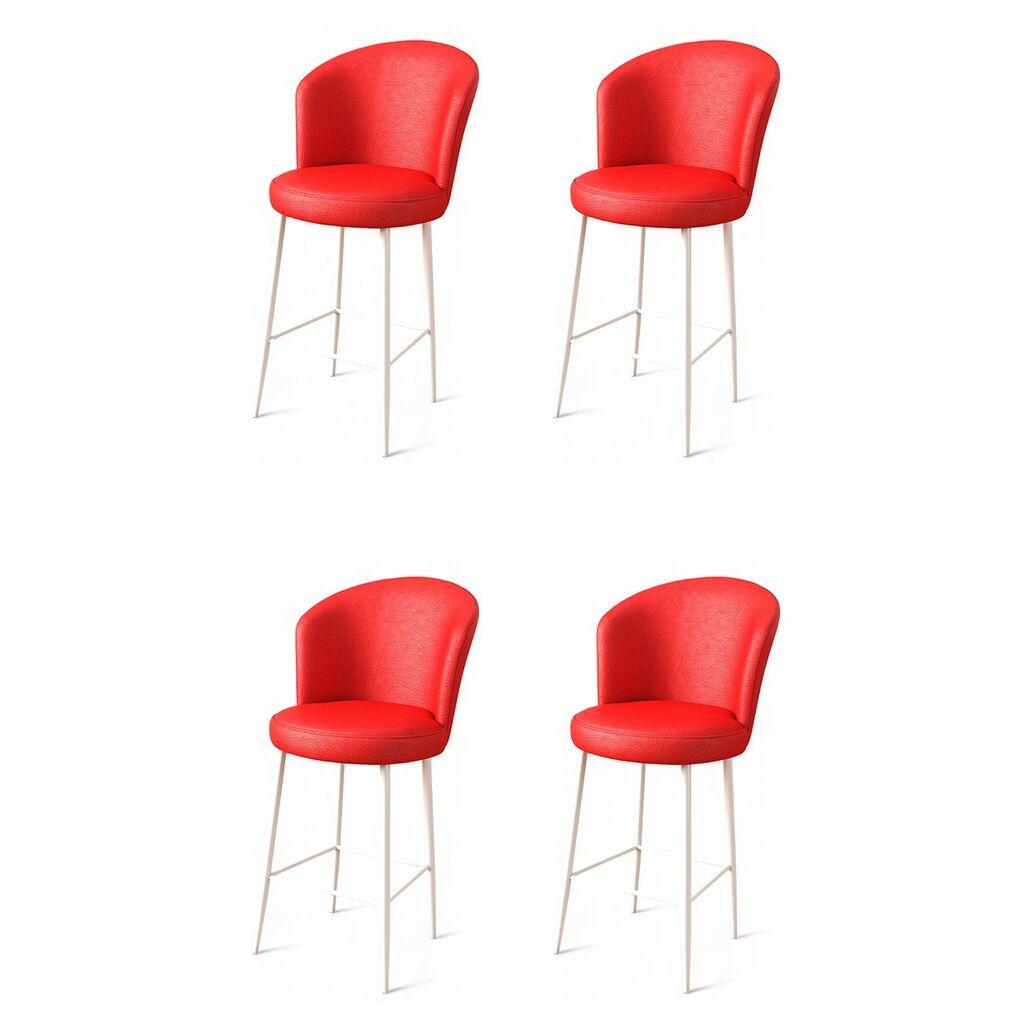 Hanah Home set barskih stolica Uras, 4 dijela, crvena i bijela