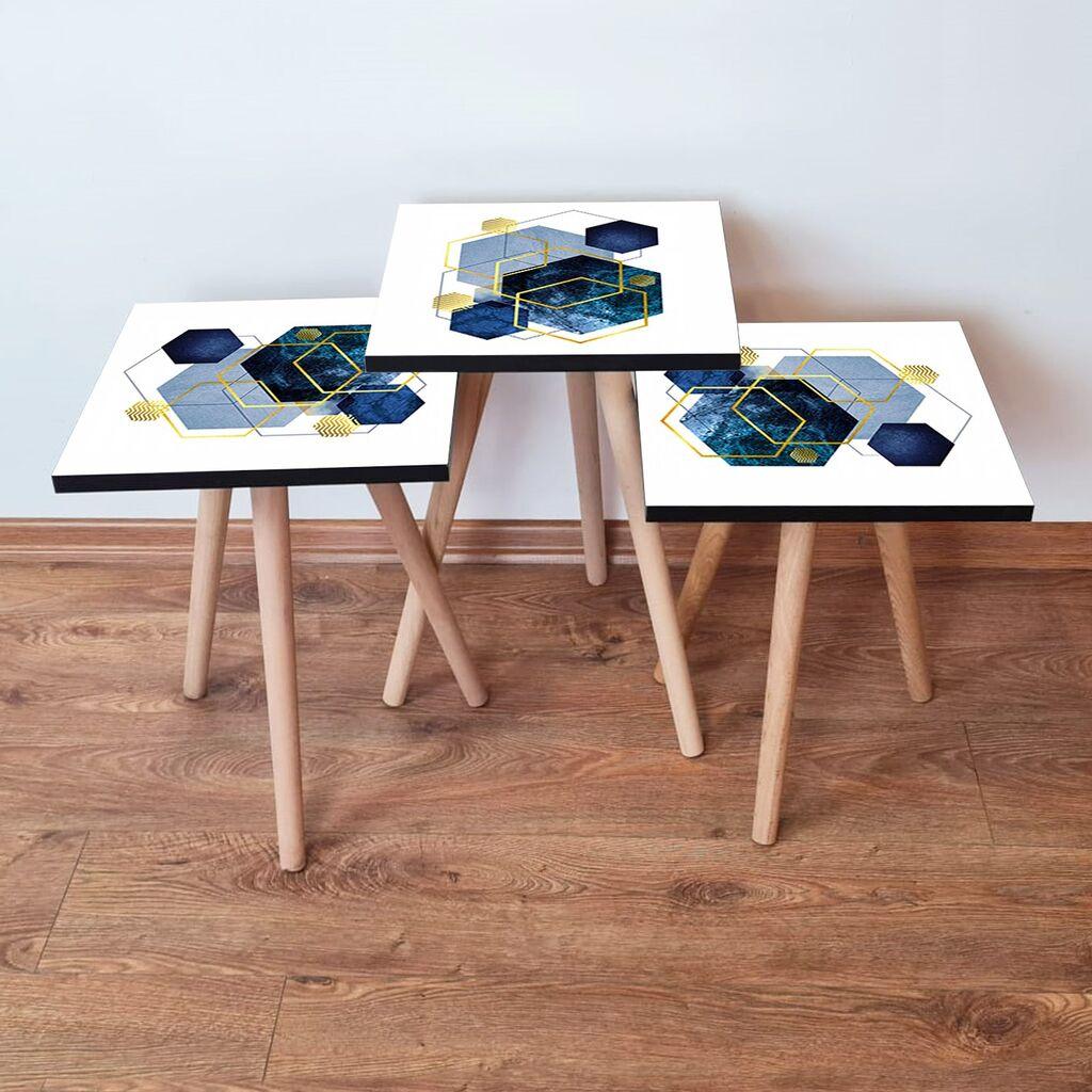 Hanah Home set stolića za kafu 3Shp327, 3 dijela, šareni