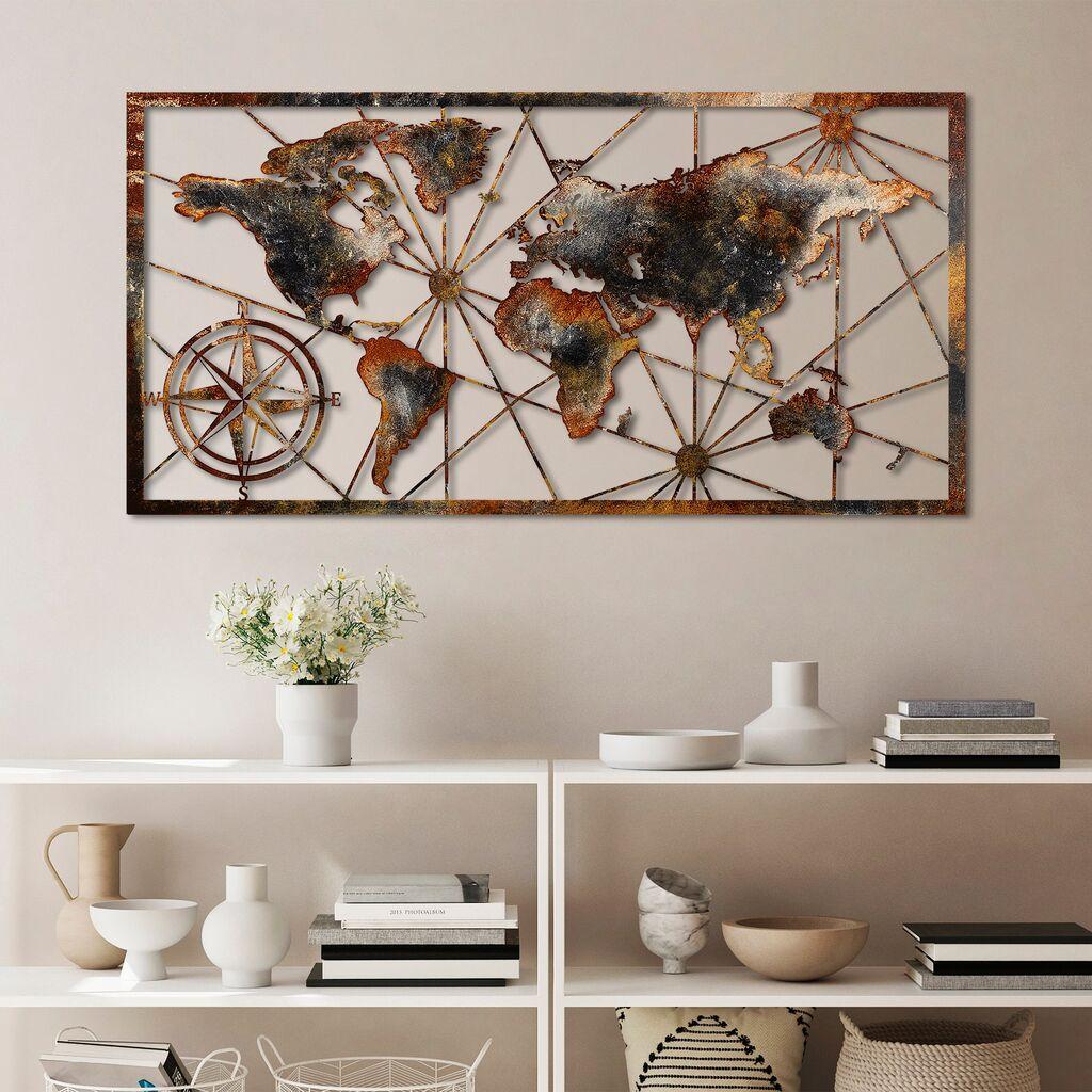 Wallity Zidna dekoracija Mapa svijeta 3, 120x60cm