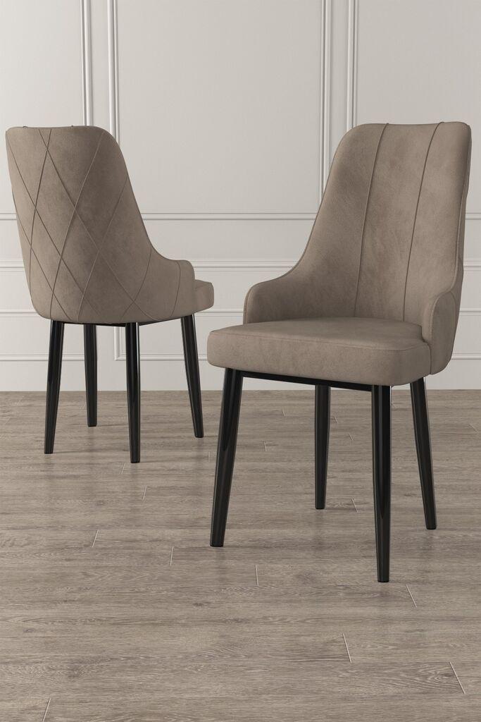 Hanah Home Trex set stolica, 46x95x42 cm, 6 dijelova, crno-smeđa