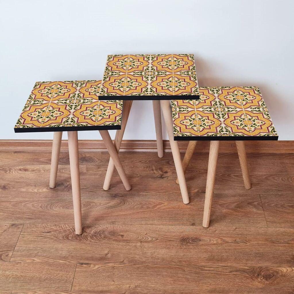 Hanah Home set stolića za kafu 3Shp27, 3 dijela, šareni