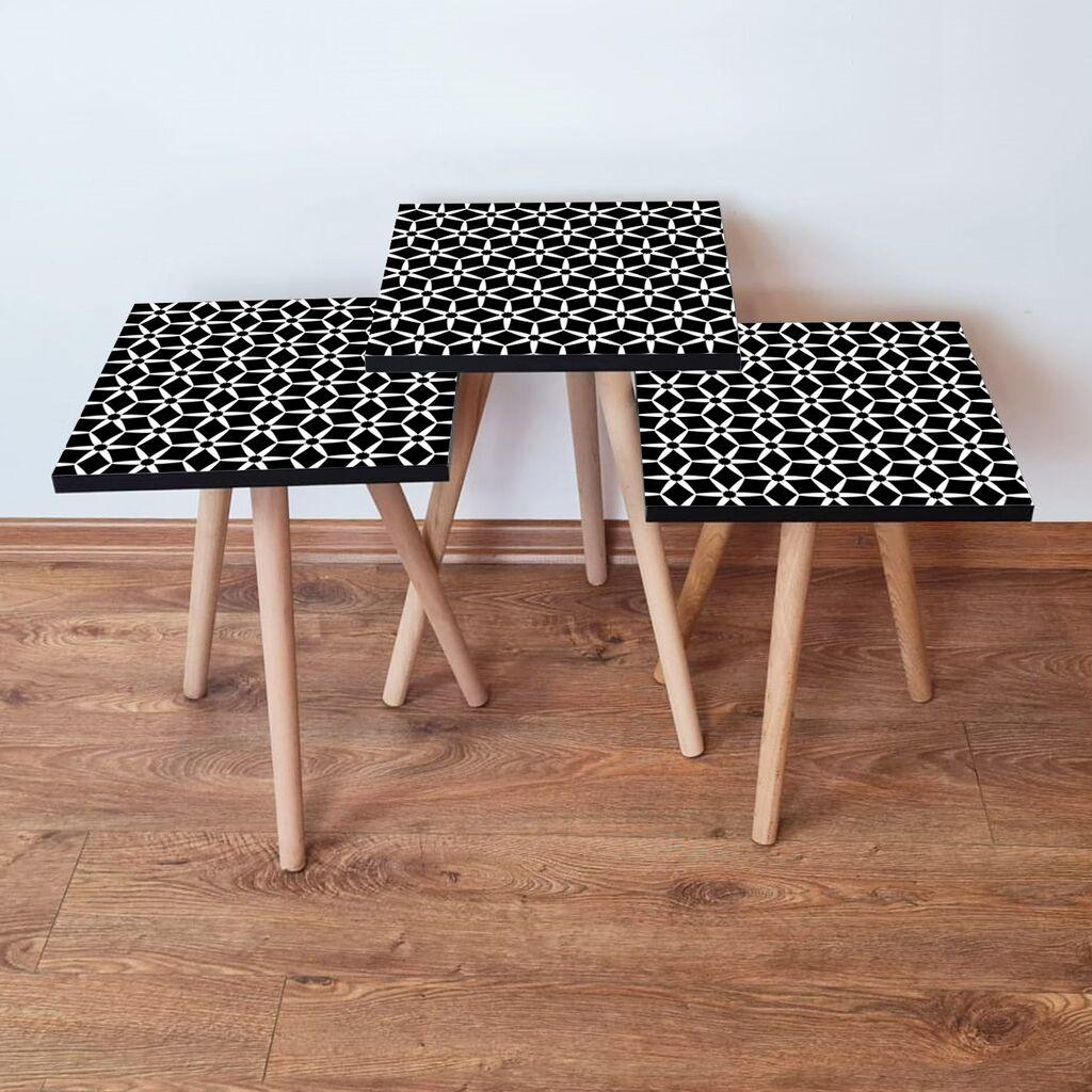 Hanah Home set stolića za kafu 3Shp395, 3 dijela, šareni