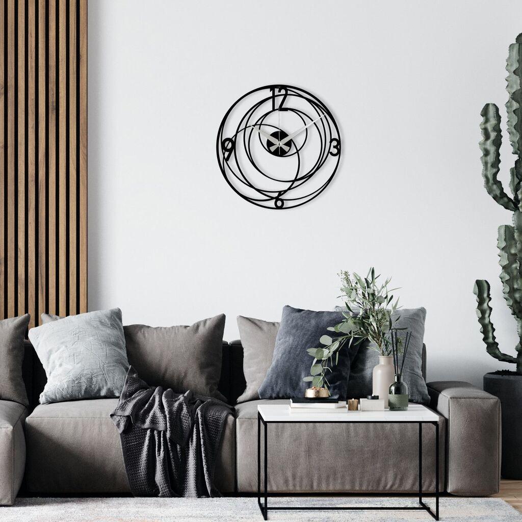 Zidni sat Wallity 48x48cm Crni